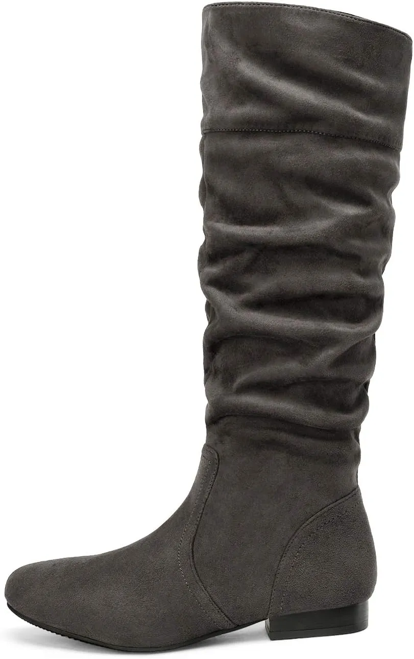 DREAM PAIRS Women's Wide Calf Knee High Pull On Fall Weather Winter Boots
