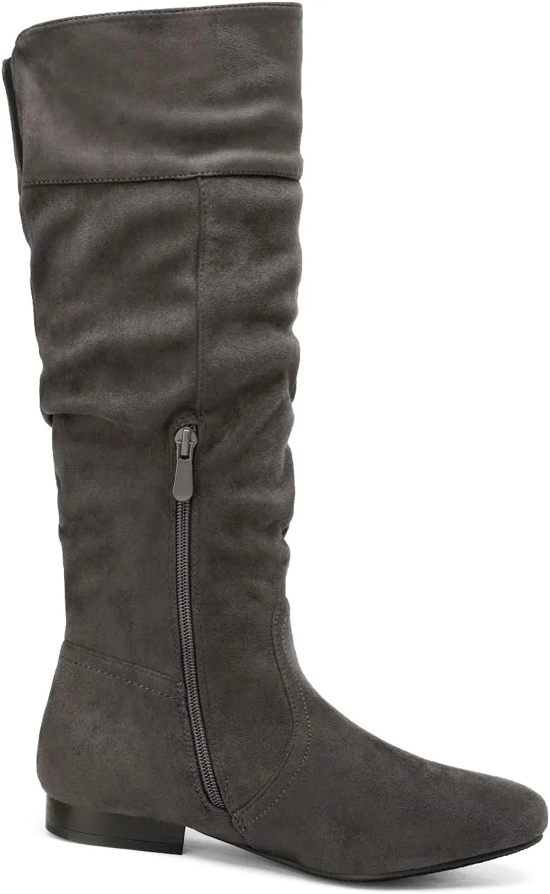 DREAM PAIRS Women's Wide Calf Knee High Pull On Fall Weather Winter Boots