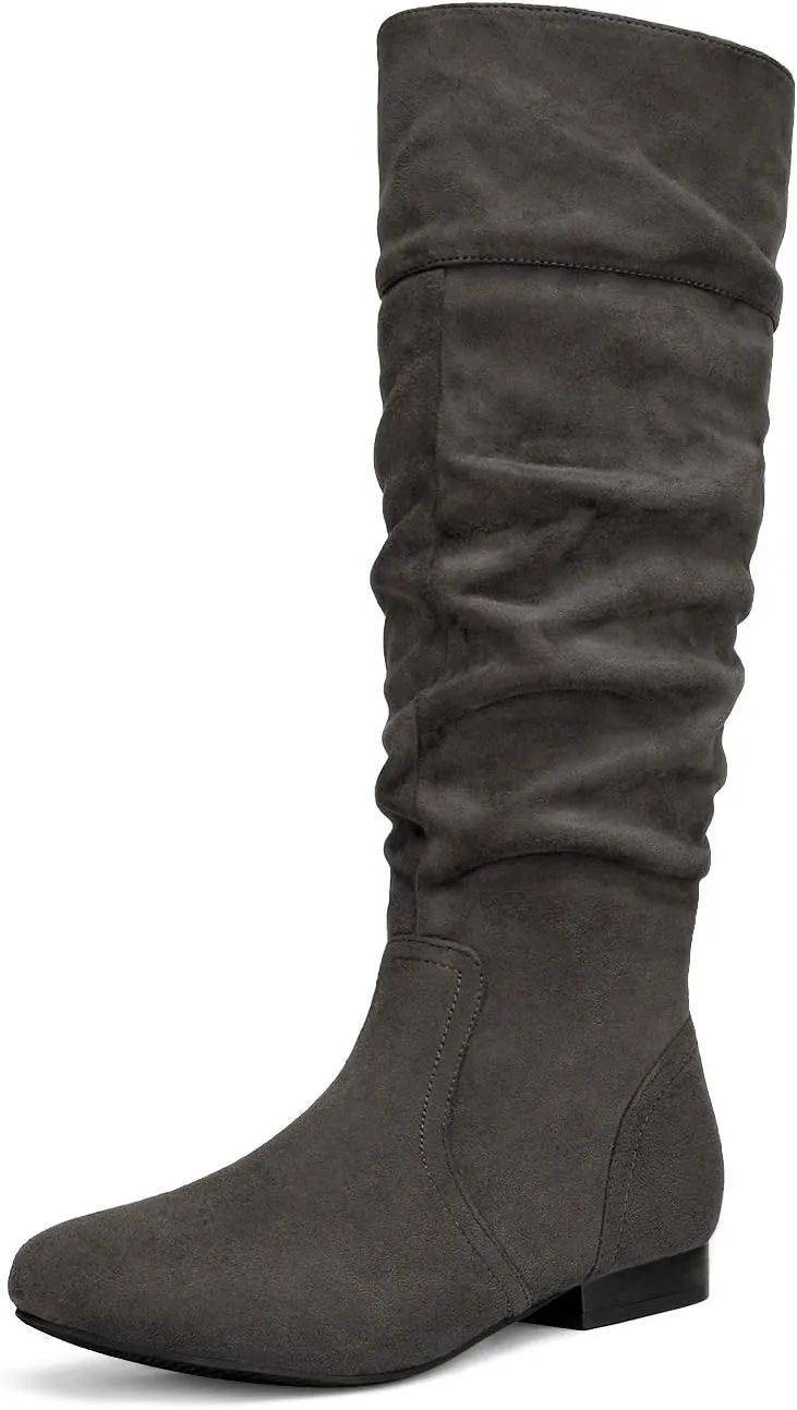 DREAM PAIRS Women's Wide Calf Knee High Pull On Fall Weather Winter Boots