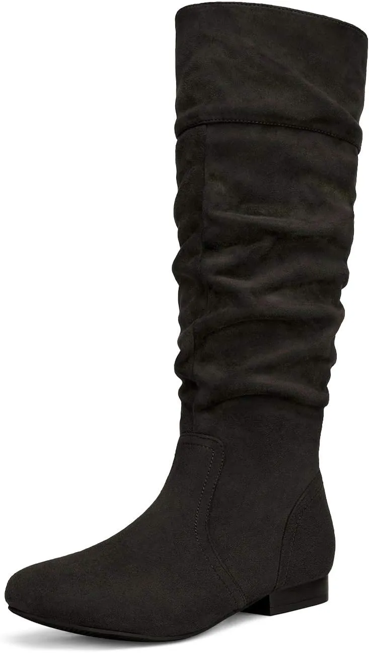 DREAM PAIRS Women's Wide Calf Knee High Pull On Fall Weather Winter Boots
