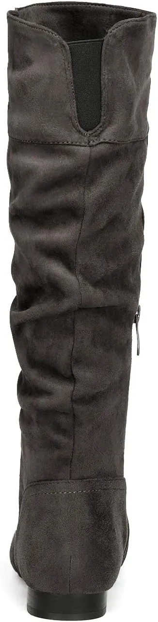 DREAM PAIRS Women's Wide Calf Knee High Pull On Fall Weather Winter Boots