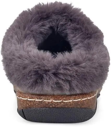 Earth Womens ETELANA Logo Faux Fur Clogs