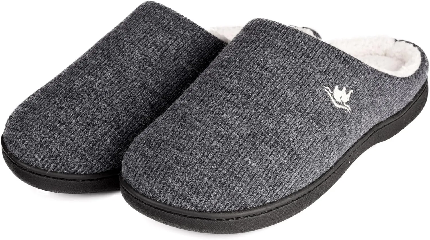 EuropeanSoftest Women's Classic French Terry Lining Slip On 80-D Memory Foam Slippers Breathable Washable Indoor/Outdoor House Shoe w/Anti Slip Sole