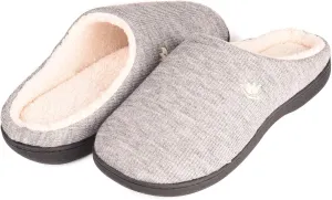 EuropeanSoftest Women's Classic French Terry Lining Slip On 80-D Memory Foam Slippers Breathable Washable Indoor/Outdoor House Shoe w/Anti Slip Sole