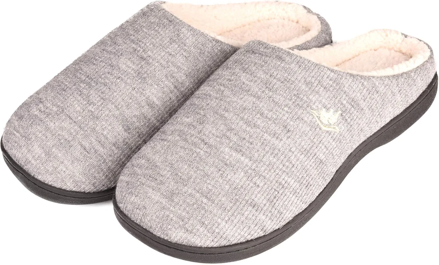 EuropeanSoftest Women's Classic French Terry Lining Slip On 80-D Memory Foam Slippers Breathable Washable Indoor/Outdoor House Shoe w/Anti Slip Sole