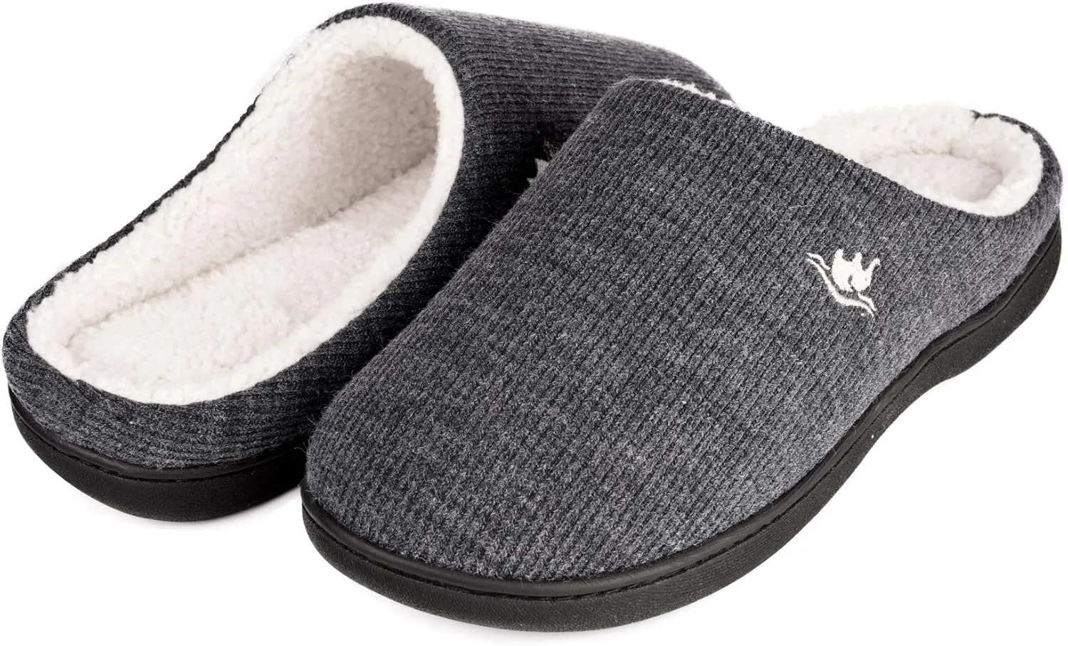EuropeanSoftest Women's Classic French Terry Lining Slip On 80-D Memory Foam Slippers Breathable Washable Indoor/Outdoor House Shoe w/Anti Slip Sole