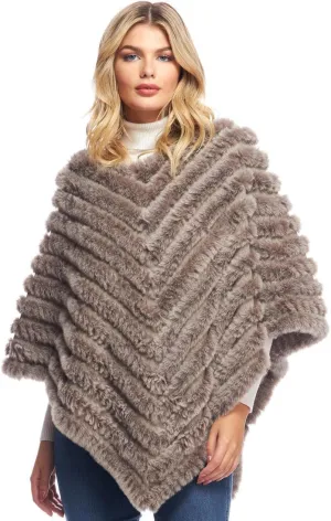 Fabulous-Furs Donna Salyers Faux Fur Deluxe Knitted Fur Poncho