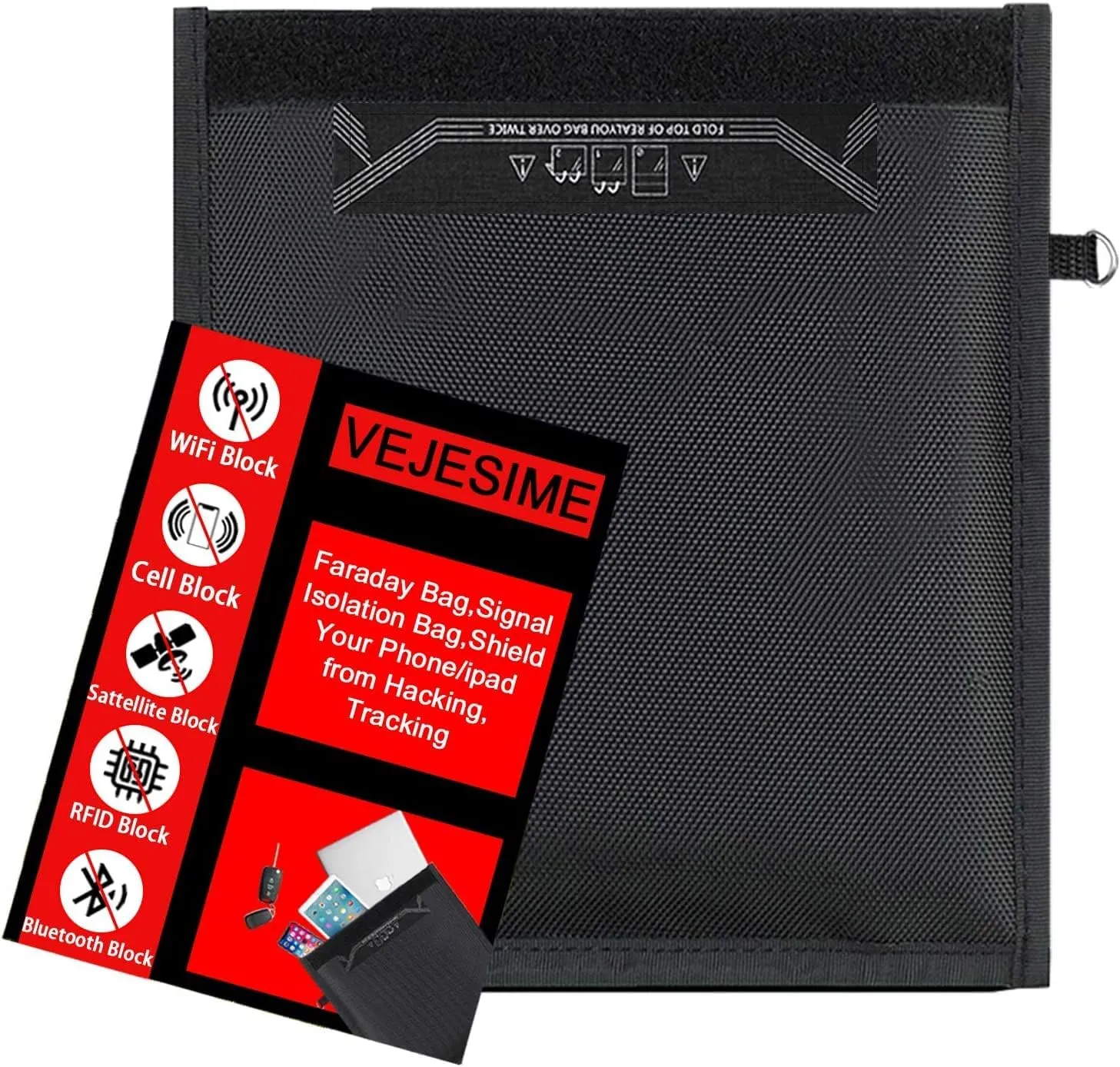 Farday Bag,Signal Isolation Bag,Shield Your Phone/ipad from Hacking,Tracking,and EM Protection with This Pouch -Shields NFC/WiFi/Bluetooth for Phones,Key Fobs and Credit Card (9.8"X11")