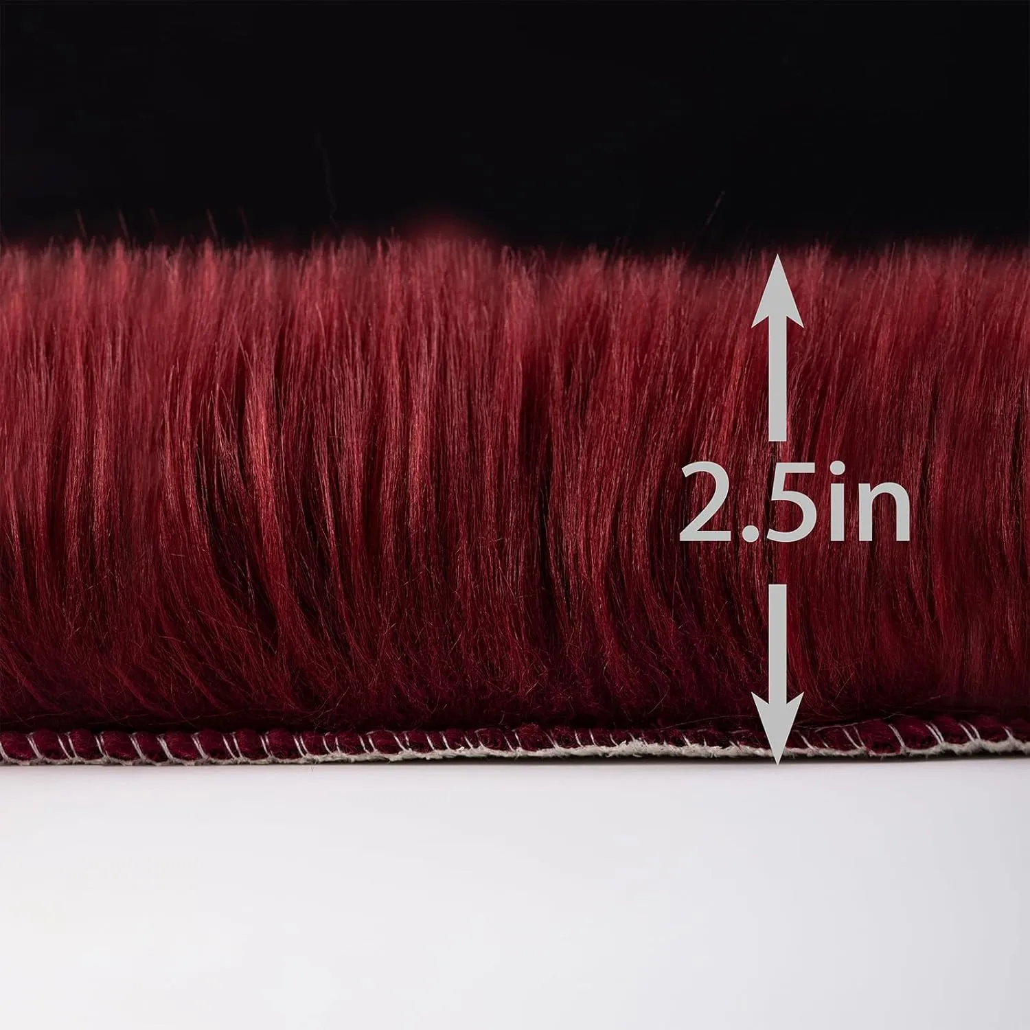 Faux Fur Sheepskin Rug Super Soft Fluffy Plush Area Rug Bedroom Floor Children's Room Sofa Cushion Living Room Runners Bedside Rugs (Burgundy, 6×4 ft Rectangle)