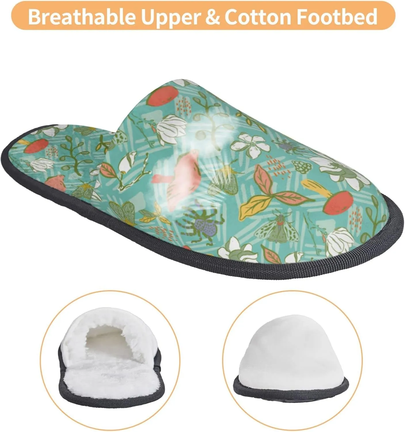 Feather Royale Unisex Slip On House Slippers Closed Toe Indoor Home Slipper For Men Women Comfy Cozy Soft Non-Slip Bedroom Slippers Houseshoes