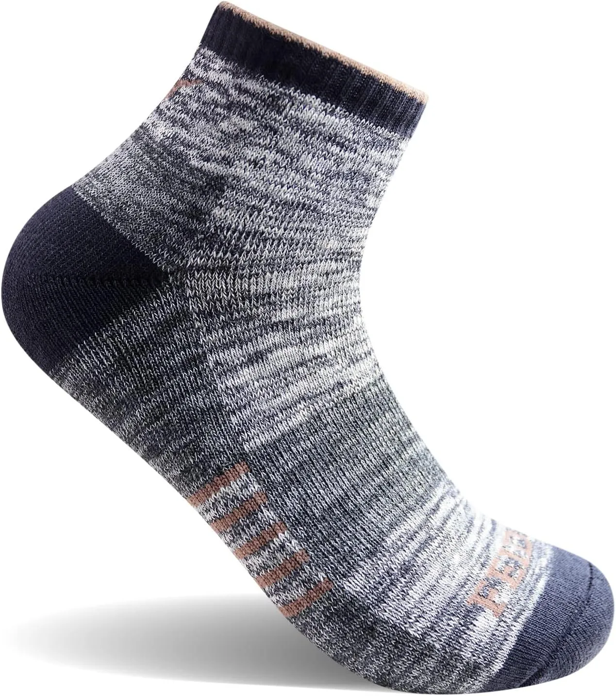 FEIDEER Men's Women's Hiking Walking Socks, Unisex Moisture Wicking Cotton Cushion Ankle Quarter Crew Socks with Arch Support