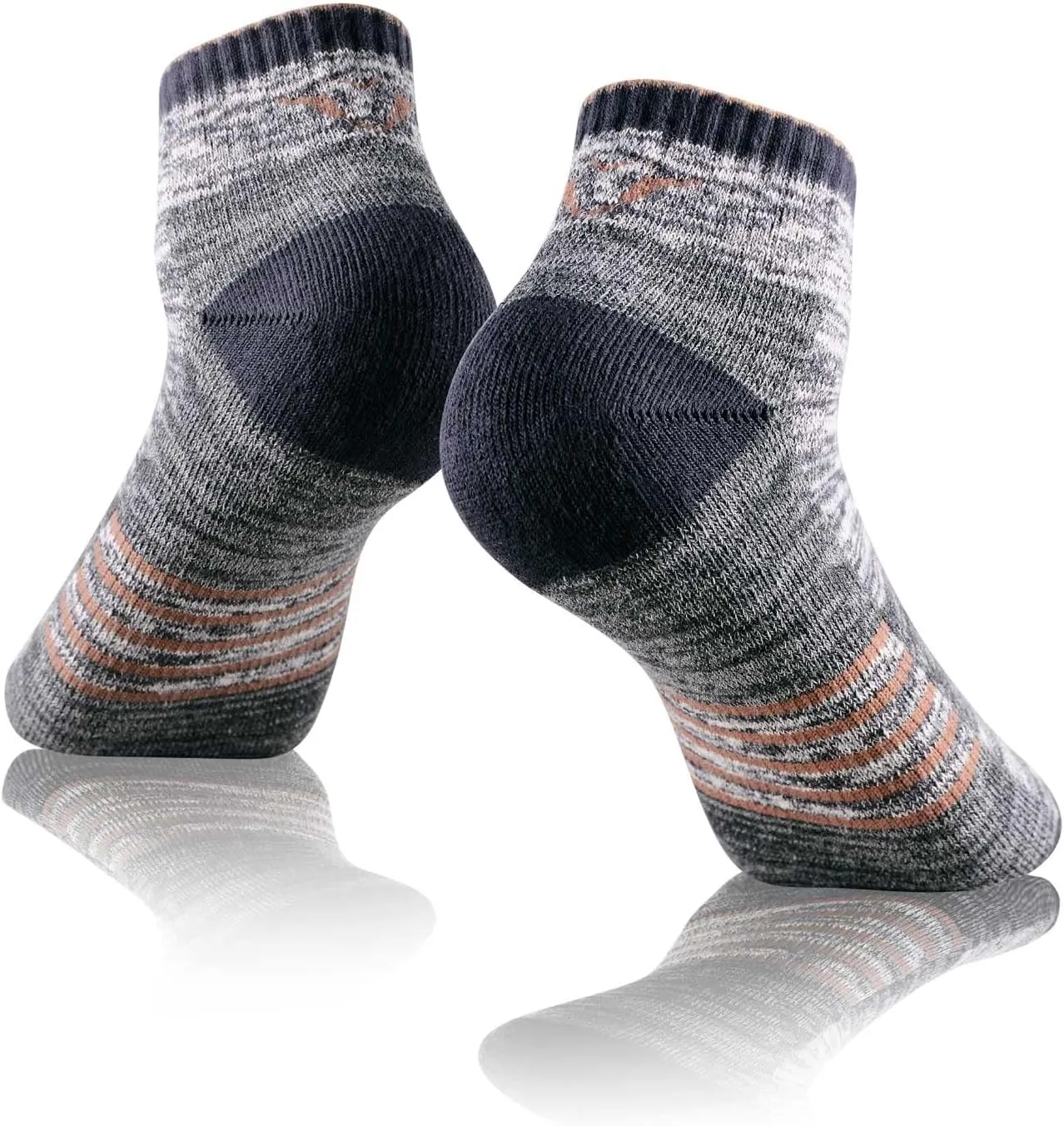 FEIDEER Men's Women's Hiking Walking Socks, Unisex Moisture Wicking Cotton Cushion Ankle Quarter Crew Socks with Arch Support
