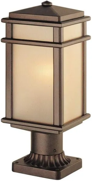 Feiss OL3407CB Mission Lodge Outdoor Post Lighting, Bronze, 1-Light (7"W x 16"H) 150watts