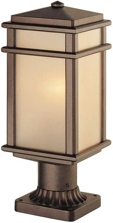 Feiss OL3407CB Mission Lodge Outdoor Post Lighting, Bronze, 1-Light (7"W x 16"H) 150watts