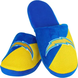 FOCO Men's NFL Team Logo Staycation Plush House Shoes Slide Slippers