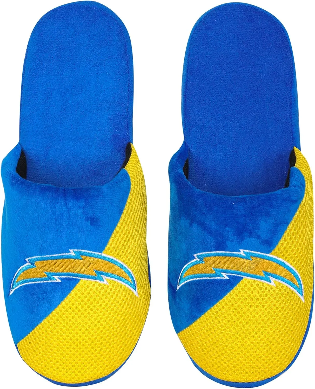 FOCO Men's NFL Team Logo Staycation Plush House Shoes Slide Slippers