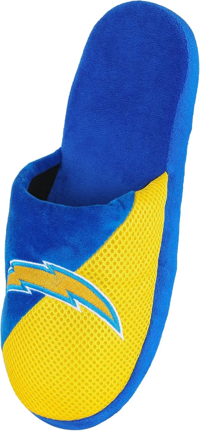 FOCO Men's NFL Team Logo Staycation Plush House Shoes Slide Slippers