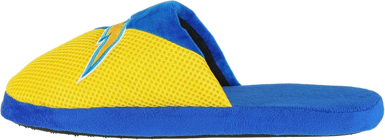 FOCO Men's NFL Team Logo Staycation Plush House Shoes Slide Slippers