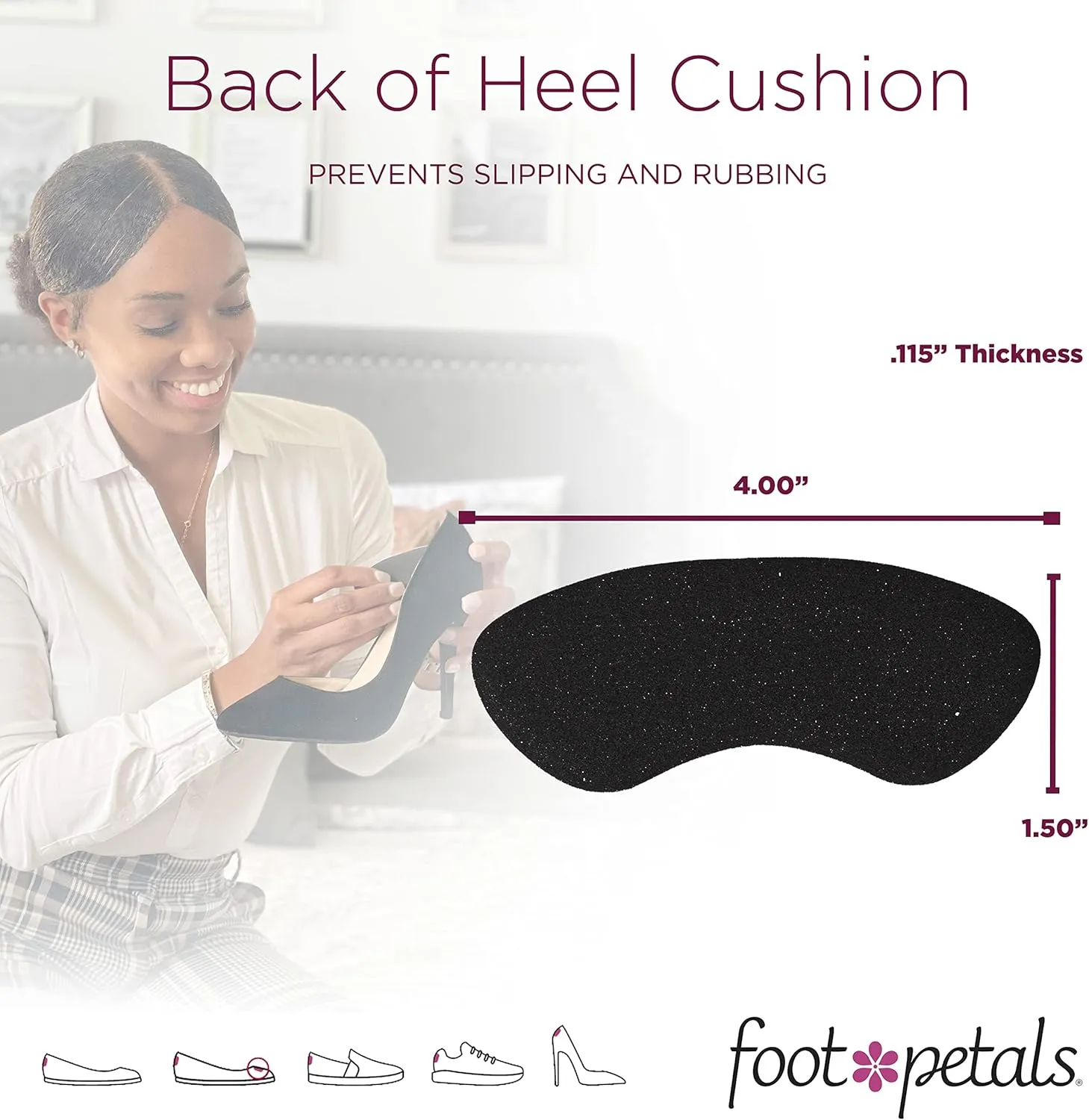 Foot Petals Womens Back of Heel Cushion