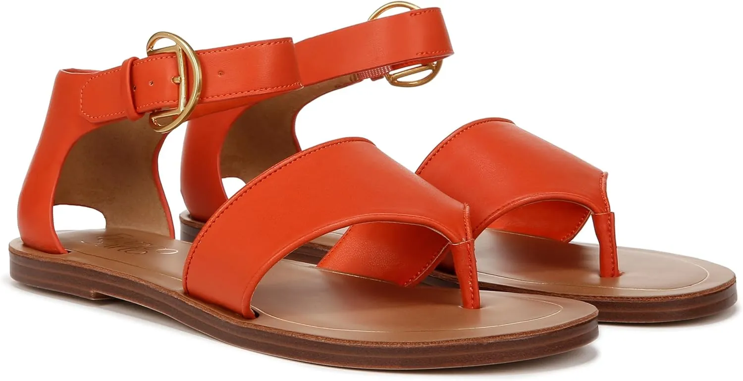 Franco Sarto Women's Ruth Ankle Strap Thong Flat Sandal
