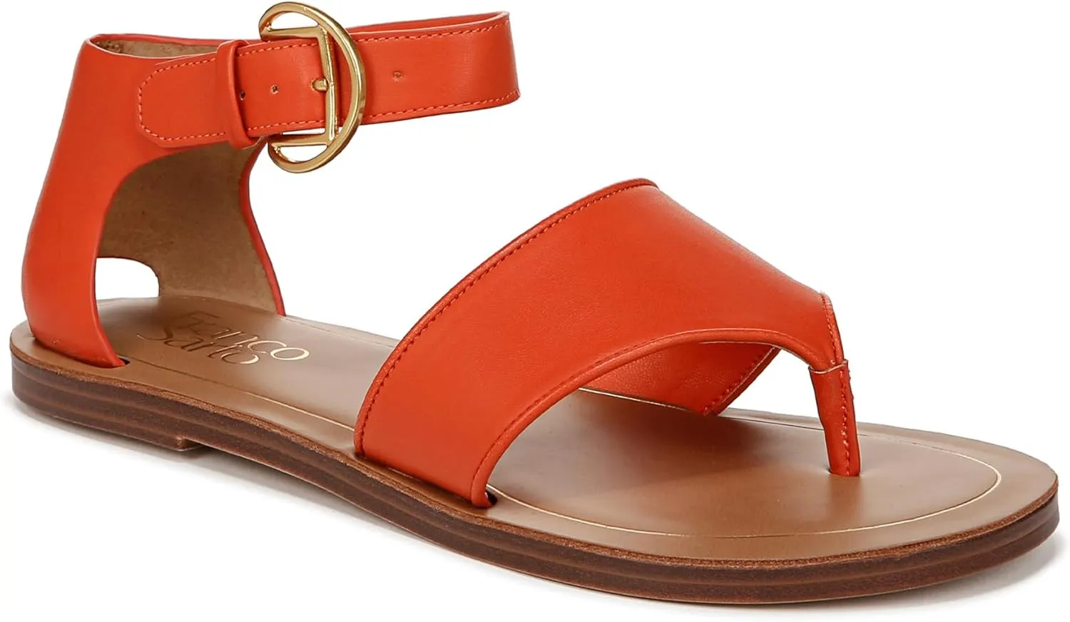 Franco Sarto Women's Ruth Ankle Strap Thong Flat Sandal