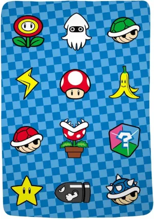 Franco Super Mario Bros. Kids Bedding Super Soft Cozy Throw Blanket, 62 in x 90 in, (Officially Licensed Product) Kids