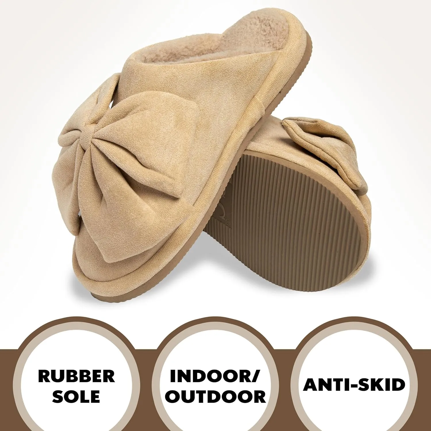 Funky Junque Cozy Plush Women's Memory Foam Slippers - Mother's Day Gift - Indoor/Outdoor Slip-Ons