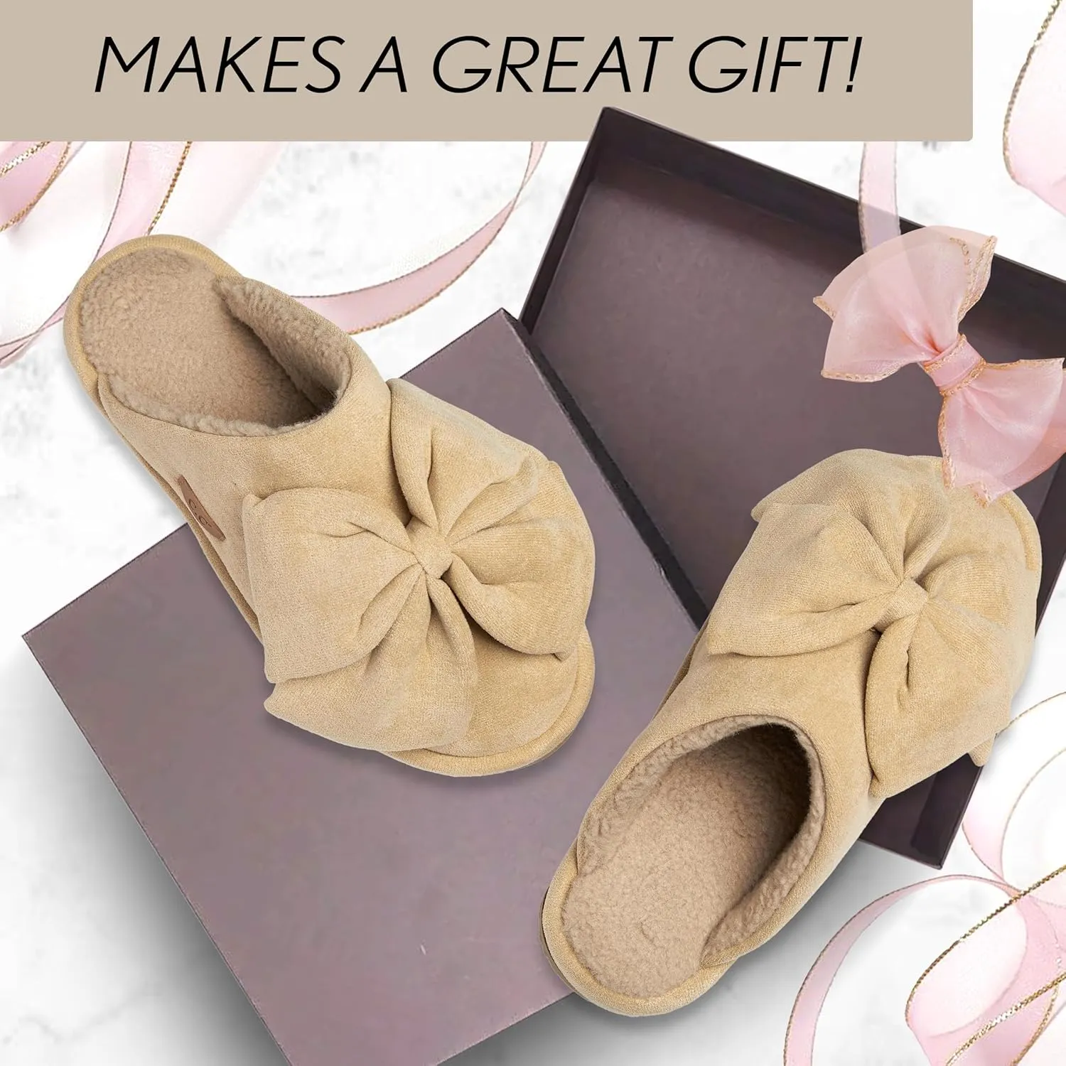 Funky Junque Cozy Plush Women's Memory Foam Slippers - Mother's Day Gift - Indoor/Outdoor Slip-Ons