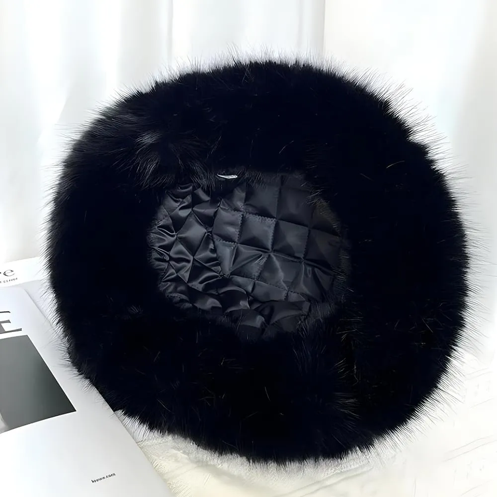Fuzzy Faux Fur Diva Bucket Hat for Women - Luxurious Winter Hat for Fashionable Ladies