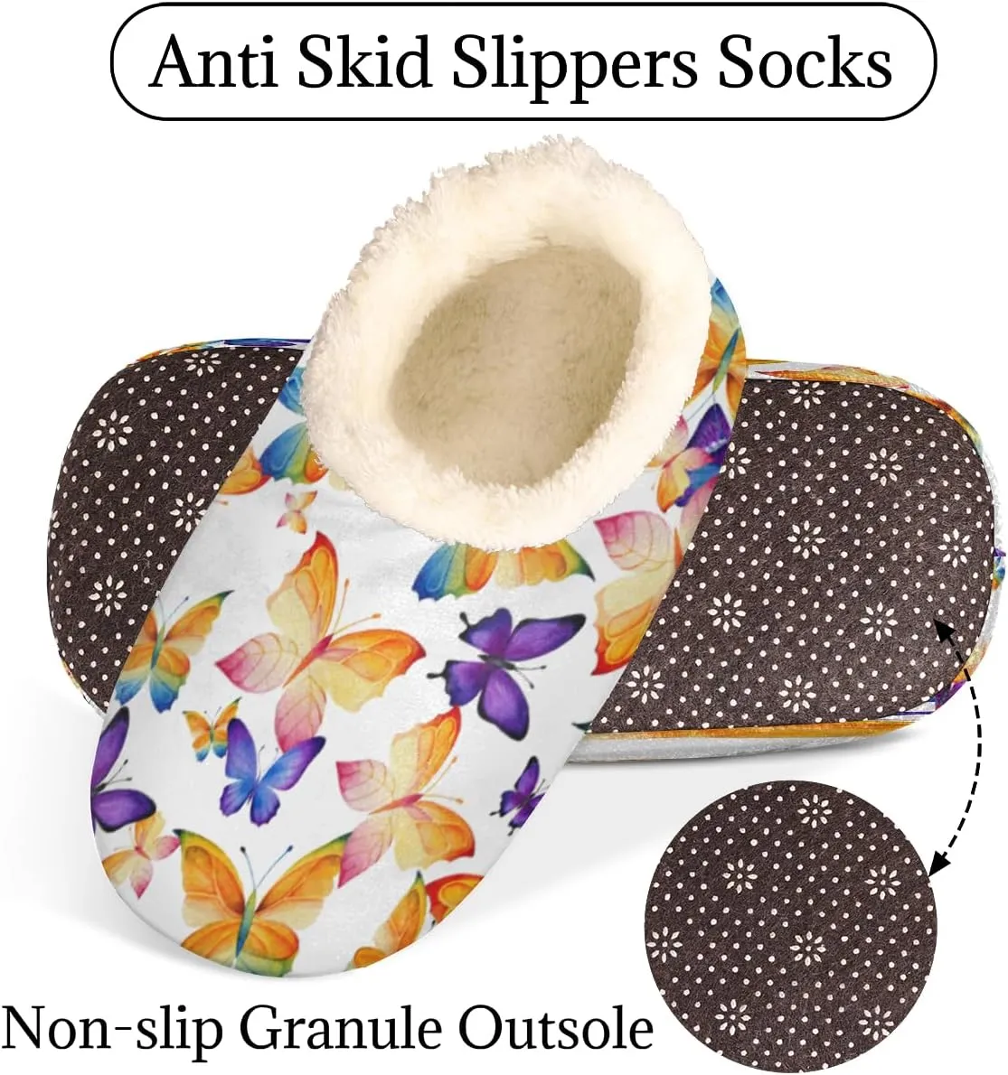 Geometric Cactus Floral Slippers for Women， Soft Cozy Warm Fuzzy Memory Foam House Slippers， Non Slip Closed Back Winter Comfy Plush Ladies House Shoes for Indoor Bedroom
