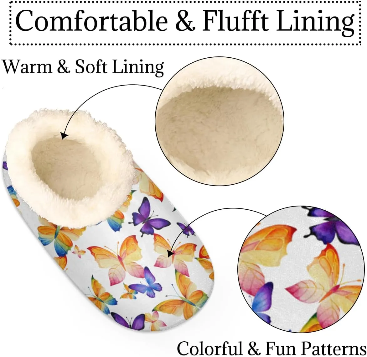 Geometric Cactus Floral Slippers for Women， Soft Cozy Warm Fuzzy Memory Foam House Slippers， Non Slip Closed Back Winter Comfy Plush Ladies House Shoes for Indoor Bedroom