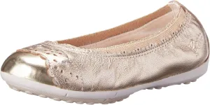 Geox Junior Piuma 40 Ballet Flat (Toddler/Little Kid/Big Kid), Gold, 37 EU (5 M US Big Kid)