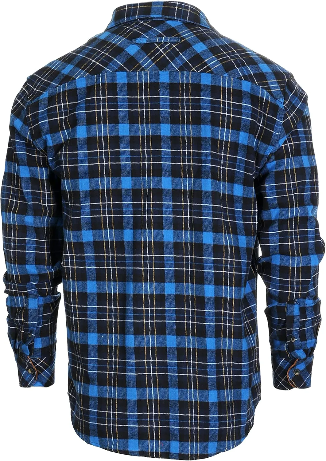 Gioberti Men's Brushed Flannel 100% Cotton Plaid Checkered Shirt with Corduroy Contrast