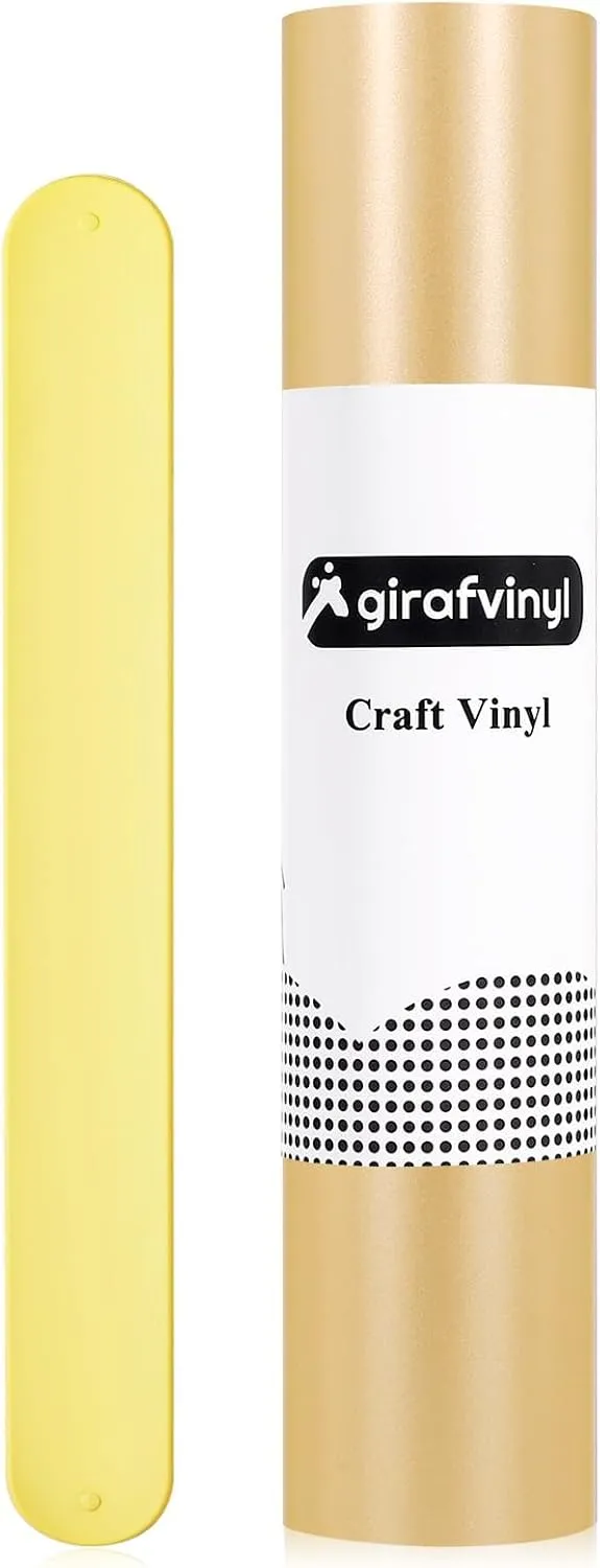 GIRAFVINYL Matte Metallic Vinyl, 12" x 20ft Gold Permanent Vinyl for Home Decor, Car, Sign, Sticker