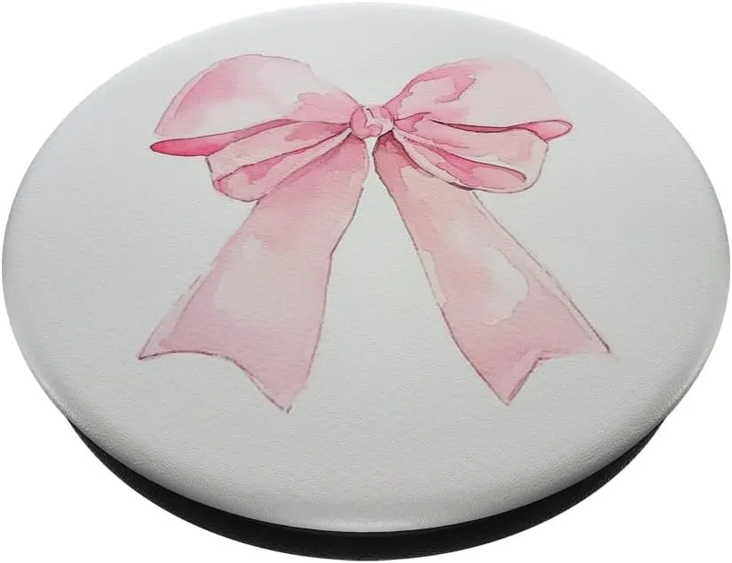 Girly || Bow in Watercolor|| coquette || Aesthetic Pink Bow PopSockets Adhesive PopGrip