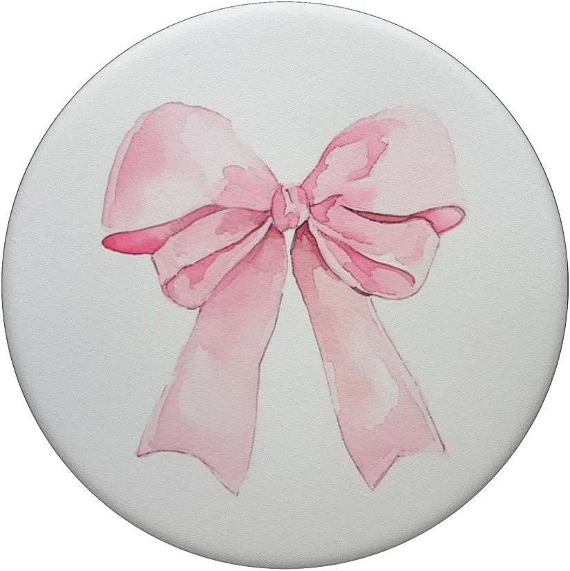 Girly || Bow in Watercolor|| coquette || Aesthetic Pink Bow PopSockets Adhesive PopGrip