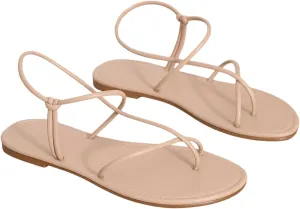 GORGLITTER Women's Metallic Strappy Flat Sandals Open Toe Dressy Summer Beach Thong Slides