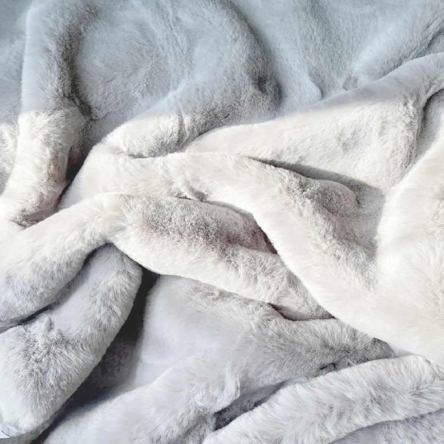 Grey Runner Fuzzy Rug for Bedroom Faux Rabbit Washable Fluffy Fur Nursery Rugs for Living Room Cute Room 2x4 Rug