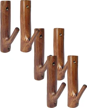 Gun Rack Wall Mount,Natural Hardwood Gun Rack, Handmade Gun Hooks for Wall with Pre Drilled Holes and Hardware Bow Horizontal Hanger Archery for Storage Display Home (6), GUN-RACK-WOOD-6