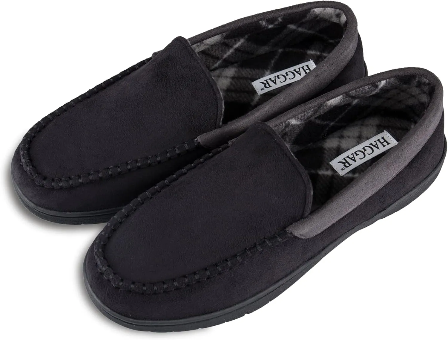 Haggar Men's Closed-Back Memory Foam Venetian Slipper House Shoe-Indoor/Outdoor Sole