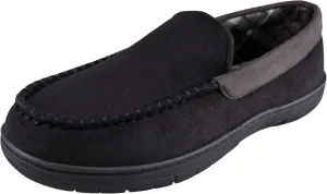 Haggar Men's Closed-Back Memory Foam Venetian Slipper House Shoe-Indoor/Outdoor Sole