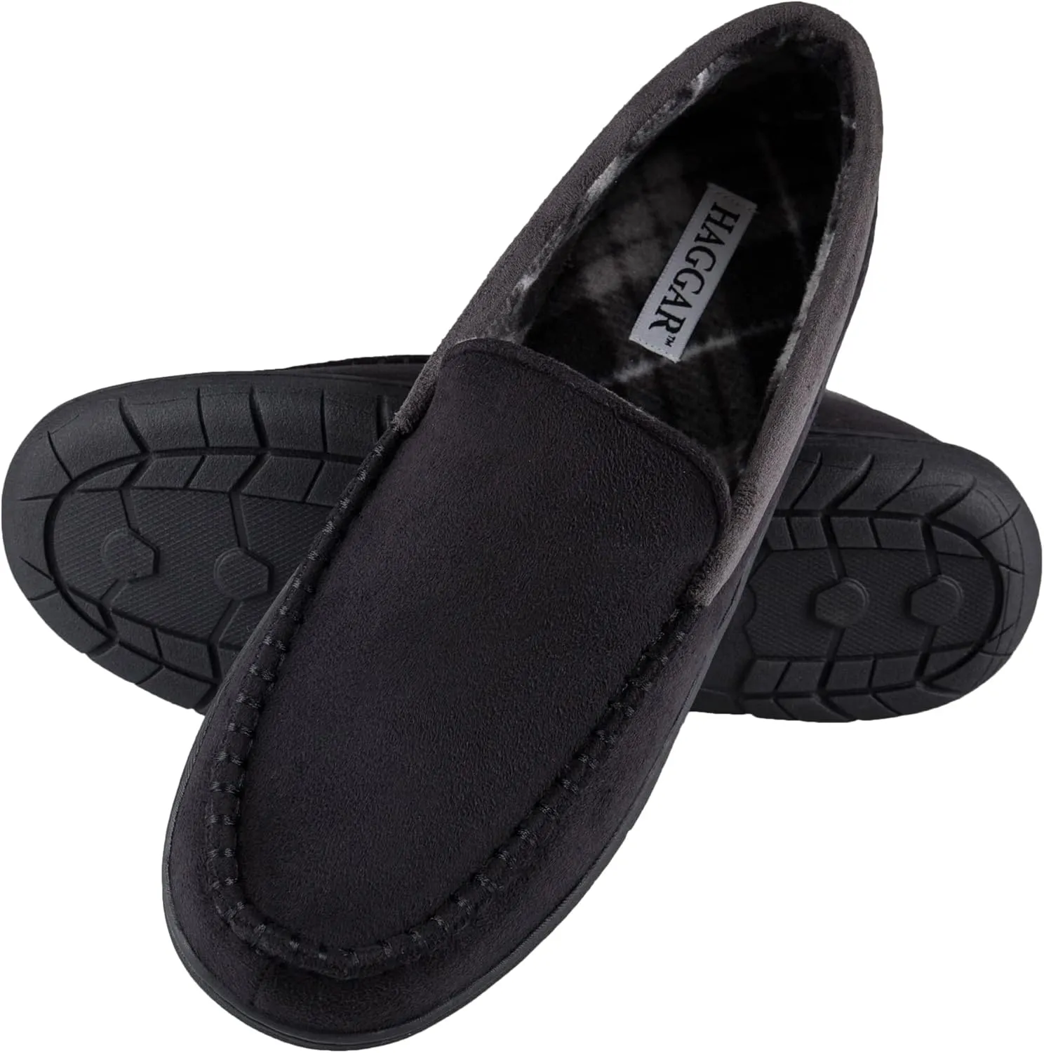 Haggar Men's Closed-Back Memory Foam Venetian Slipper House Shoe-Indoor/Outdoor Sole