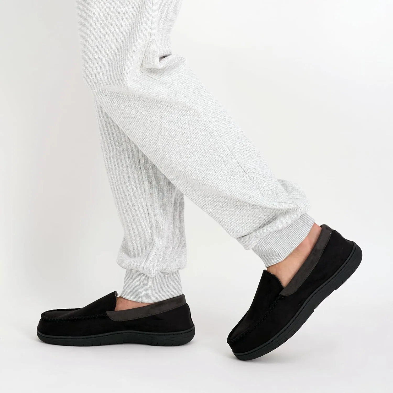 Haggar Men's Closed-Back Memory Foam Venetian Slipper House Shoe-Indoor/Outdoor Sole