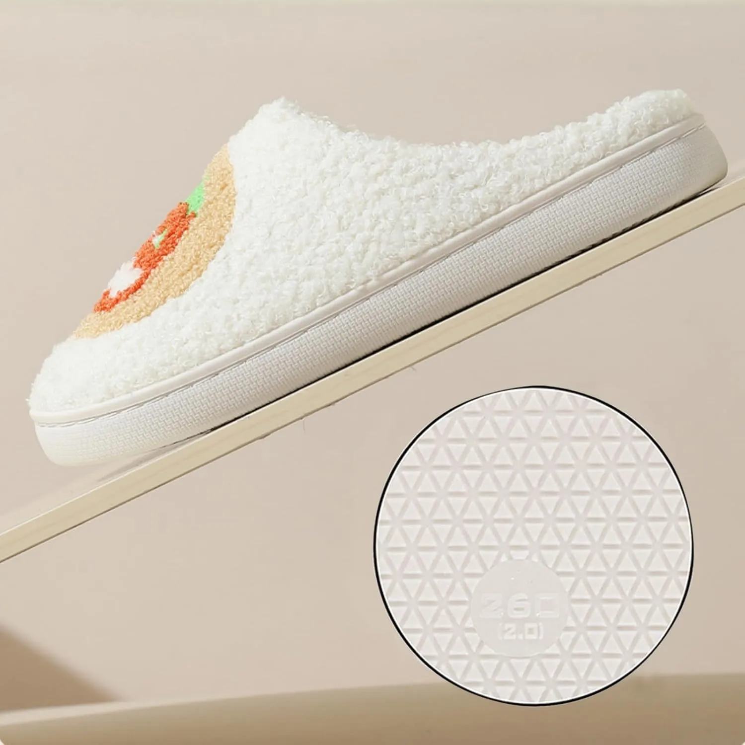 Halloween Pumpkin Slippers for Womens Mens Cute Cartoon Slippers Plush Warm Memory Foam Shoes
