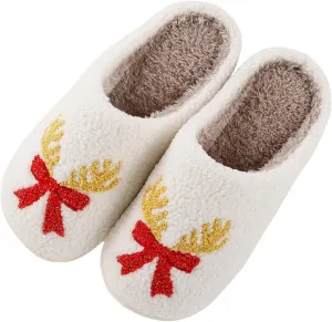 Halloween Pumpkin Slippers for Womens Mens Cute Cartoon Slippers Plush Warm Memory Foam Shoes