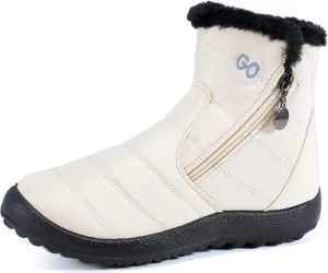 HARENCE Snow Boots for Women Winter Boot with Comfortable Warm Fur Lined Ankle Booties Outdoor Slip On Waterproof Short Boots