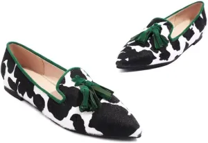 Hee grand Women's Tassel Slip on Loafer Flat Casual Pointed Toe Faux Suede Flat Shoes Comfort Ballerina Flats Women Dressy
