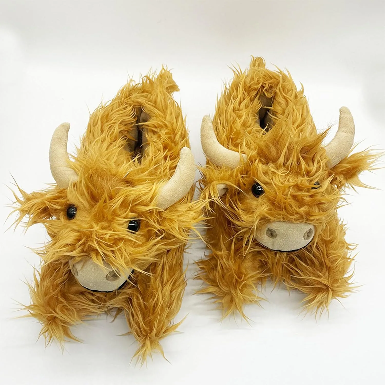 Highland Cow Plush Scottish Cow Slippers - Soft Warm Animal Home Indoor Unisex Slippers