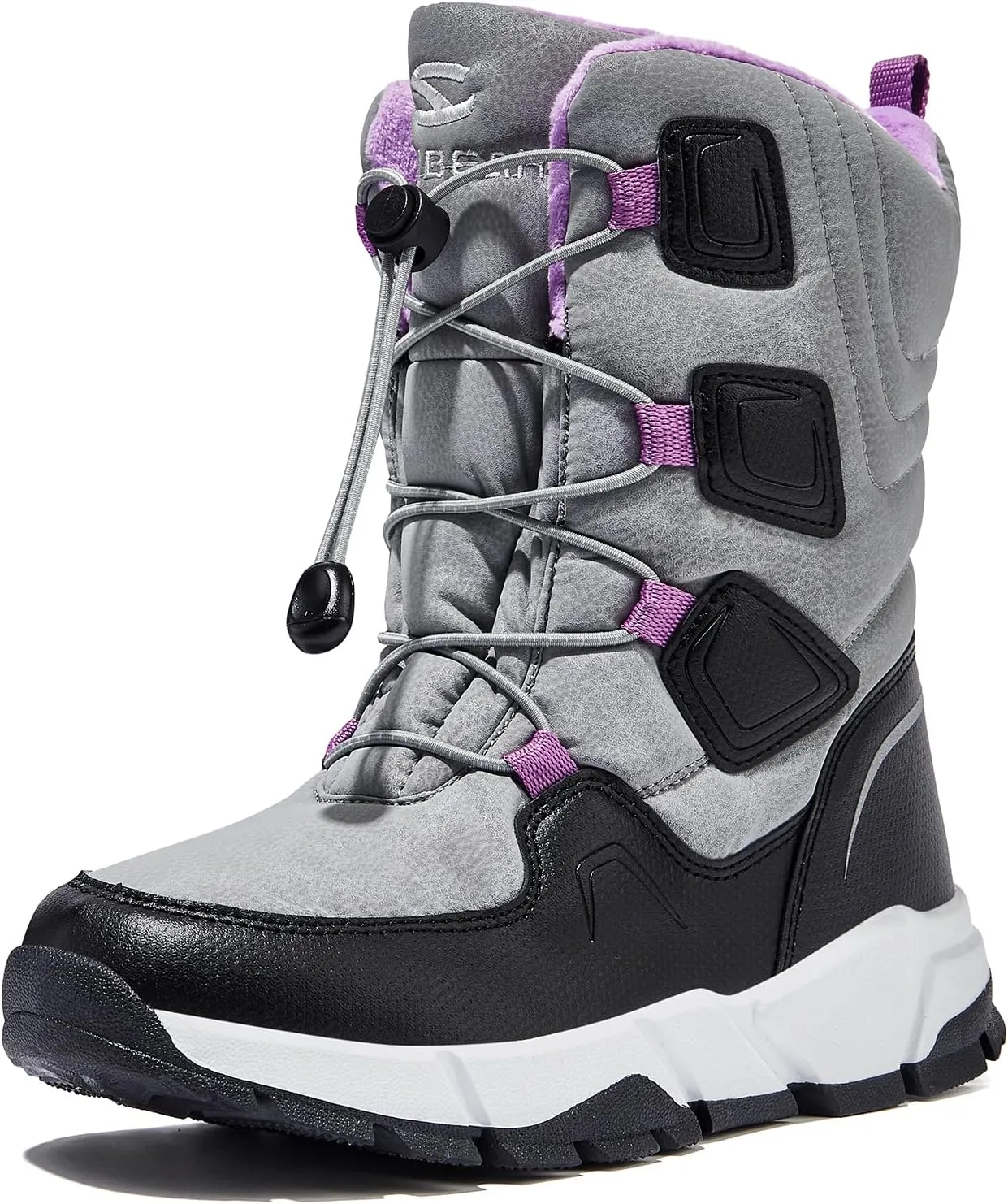 HOBIBEAR Kids Snow Boots Boys Girls Mid Calf Waterproof Warm Faux Fur Lined Insulated Winter Shoes(Toddler/Little Kid/Big Kid)