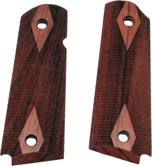 Hogue 45911 1911 Gov Model Rosewood Checkered Wood Grips, One Size